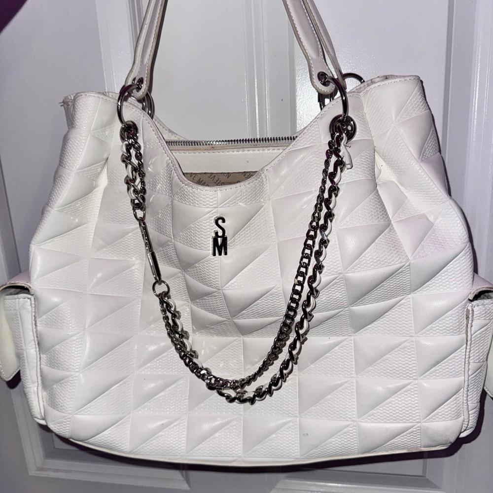 Steve Madden White Women's Bag with Chain Detail